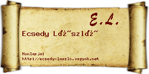 Ecsedy László névjegykártya